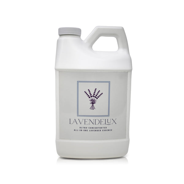 LavendeLux | Synthetic Free English Lavender Soothing Linen Mist | 64 Fl Oz Makes 256 Fl Oz -Includes Glass Spray Bottle for 16 Refills | Calming Pillow Mist | Natural Aromatherapy | Room Freshener