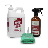 Naeterra Aromatherapy Cleaning Concentrate - 64oz makes up to 24 gallons of all purpose household cleaner plus empty 16 oz glass spray bottle & microfiber towel