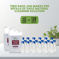 Naeterra Aromatherapy Cleaning Concentrate| Synthetic Free, Plant-Based | Loaded with Essential Oils | Makes 48 Gallons | Amazing Fragrance | No Harsh Chemicals | Multi-Purpose Cleaner | 2 x 64 Oz