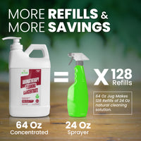 Naeterra Aromatherapy Cleaning Concentrate 64 oz + Lemon-Eucalyptus 64 oz + 1 Micro Fiber Towel + 10ML Naeterra Oil - Loaded with Clove, Cinnamon, Lemon, Eucalyptus, Rosemary, Peppermint