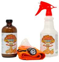 Atomic Orange Pet Stain & Odor Eliminator Concentrate Complete Kit for Dogs - Includes UV light for Detecting Dried Dog Urine, Quality 24 oz Sprayer, Micro Fiber Clean UpTowel, Funnel - Makes four 24 oz  refills