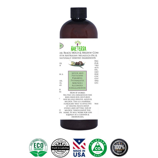 Tea Tree Melaleuca Concentrate for Black Mold, Mildew and Fungus Control -  Naeterra – Naeterra Aromatherapy Cleaning Concentrates