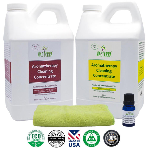 Naeterra Aromatherapy Cleaning Concentrate Bundle - Lemon+Eucalyptus/Original  1 Gallon Bundle